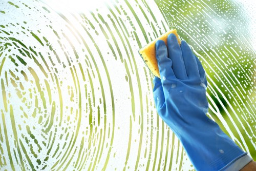 Technician performing steam carpet cleaning in Surrey